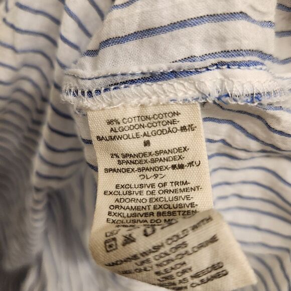 Free People We The Free Sea to Shore Stripe Top Medium Blue - Picture 9 of 9